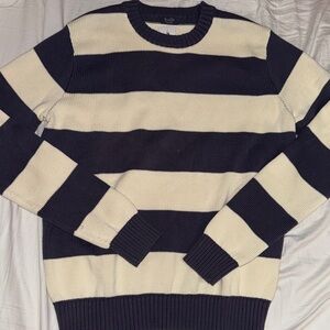 Brandy Melville Black and Cream Striped Sweater